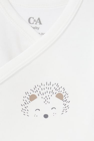 Unisex - Set van 5 - wikkelrompertje - licht beige