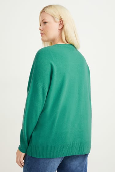 Damen - Kaschmir-Pullover - grün
