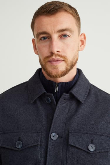 Men - Shirt jacket - dark blue