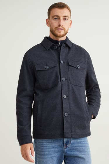 Men - Shirt jacket - dark blue
