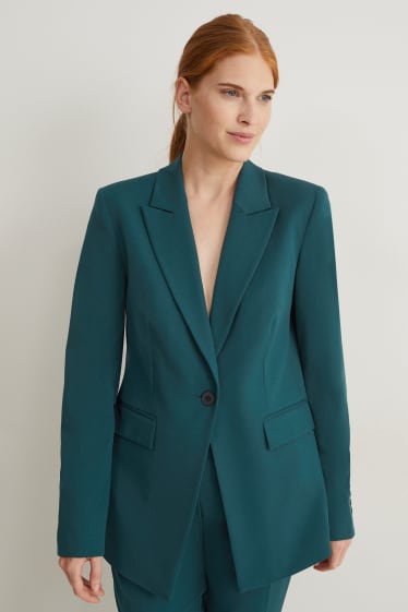 Femmes - Blazer de costume - regular fit - 4 Way Stretch - vert foncé
