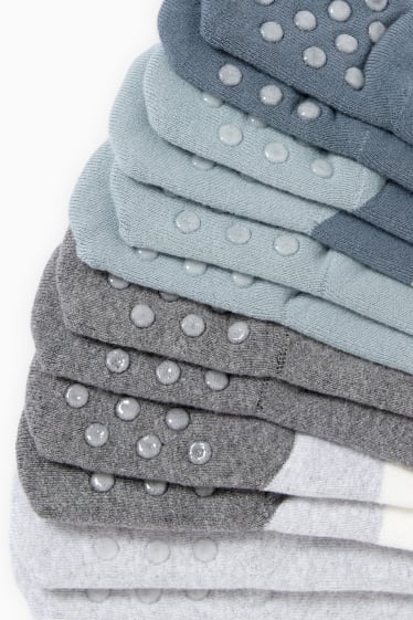 Unisex - Confezione da 6 - animali selvatici - calze antiscivolo con motivo per neonati - grigio