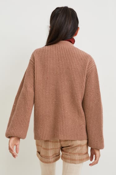Kinder Mädchen - Strickjacke - hellbraun