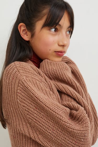 Kinder Mädchen - Strickjacke - hellbraun