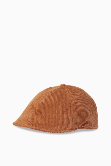 Men - Corduroy flat cap - brown
