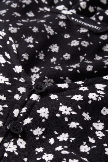 Kobiety - CLOCKHOUSE - bluzka - w kwiatki - czarny