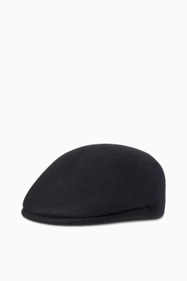 Hommes - Casquette en laine - noir