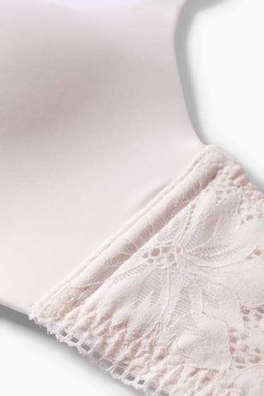 Donna - Reggiseno senza ferretti - imbottito - bianco crema