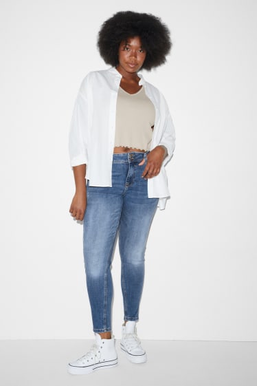 Damen - CLOCKHOUSE - Skinny Jeans - Mid Waist - Push-up-Effekt - jeansblau