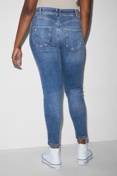 Damen - CLOCKHOUSE - Skinny Jeans - Mid Waist - Push-up-Effekt - jeansblau