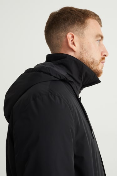 Herren - Regenjacke mit Kapuze - schwarz