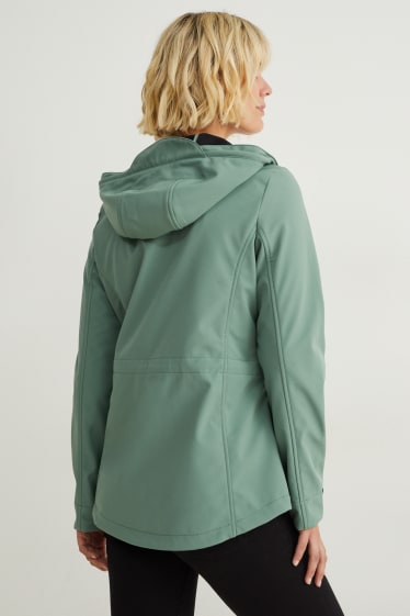 Femmes - Veste softshell à capuche - 4 Way Stretch - vert menthe