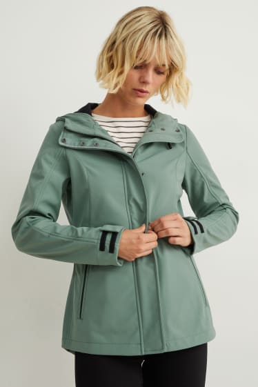 Femmes - Veste softshell à capuche - 4 Way Stretch - vert menthe