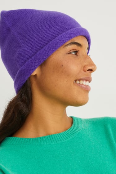 Donna - Berretto in cashmere - porpora