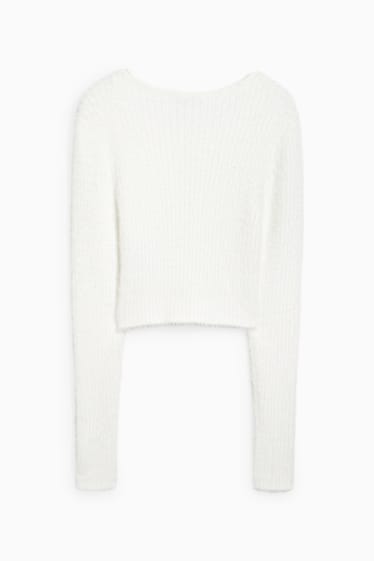 Femmes - Pullover court - blanc crème