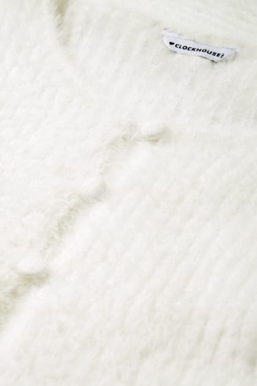 Ragazzi e giovani - CLOCKHOUSE - maglione dal taglio corto - bianco crema