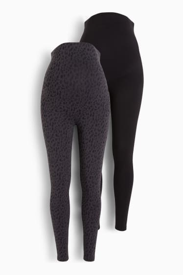 Femmes - Lot de 2 - leggings de grossesse - gris foncé