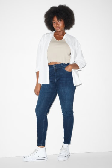 Damen - CLOCKHOUSE - Skinny Jeans - Mid Waist - Push-up-Effekt - jeansblau