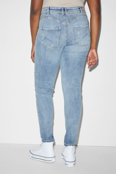 Damen - CLOCKHOUSE - Skinny Jeans - Mid Waist - Push-up-Effekt - helljeansblau
