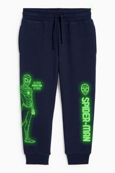 Enfants garçons - Spider-Man - pantalon de jogging - phosphorescent - bleu foncé