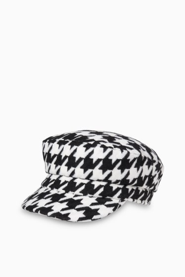 Women - Hat - patterned - black / white