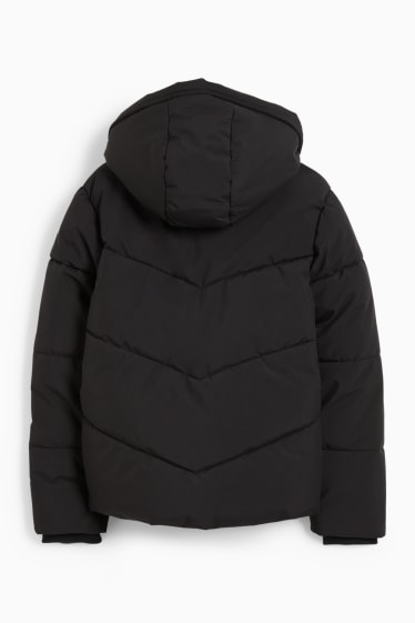 Children - Quilted jacket with hood - black