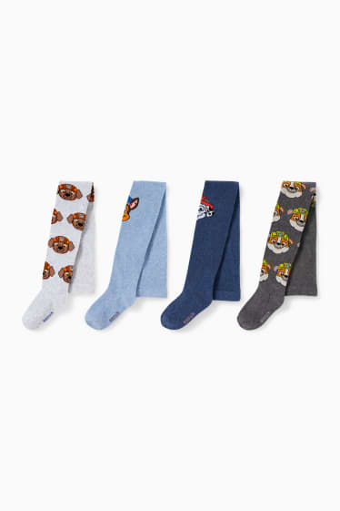 Enfants garçons - Lot de 4 paires - Pat’ Patrouille - collants - gris foncé