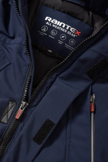 Children Boys - Jacket with hood and faux fur trim - dark blue