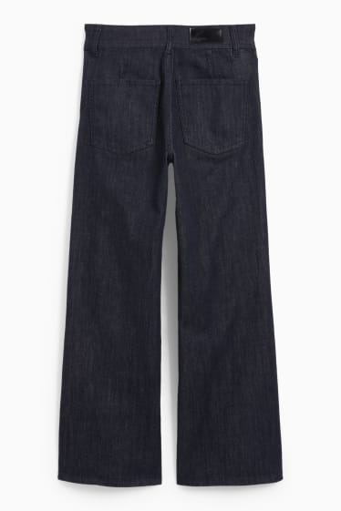 Dames - Wide leg jeans - high waist - jeansblauw