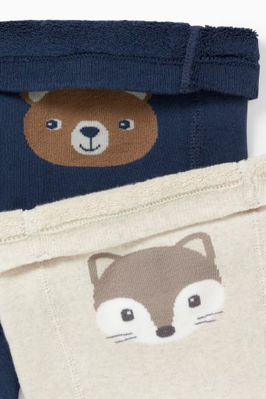 Bébés garçons - Lot de 2 paires - collants chauds pour bébé - beige clair