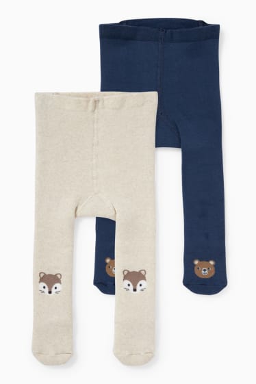Bébés garçons - Lot de 2 paires - collants chauds pour bébé - beige clair