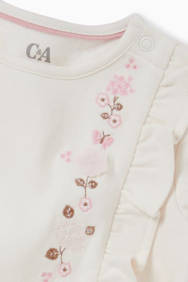 Bebeluși - Bluză de molton bebeluși - alb-crem