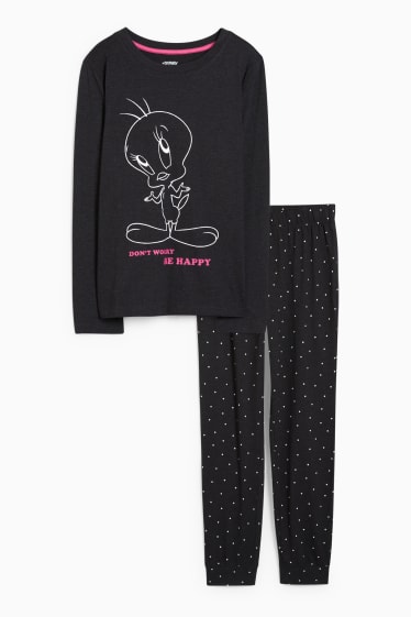 Dona - Pijama - Looney Tunes - gris fosc