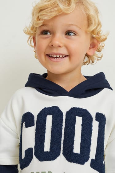 Enfants garçons - Lot de 2 - sweat à capuche et sweat - blanc crème