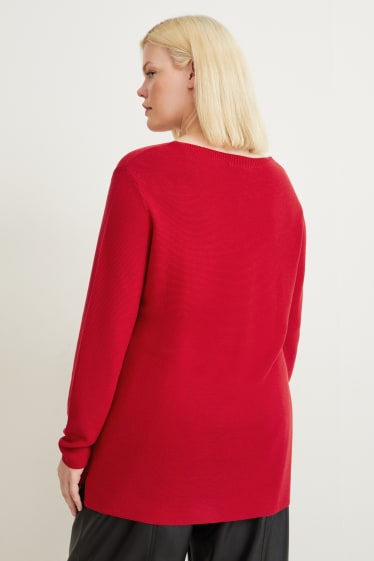 Damen - Pullover - dunkelrot