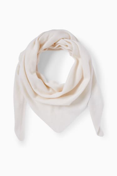 Donna - Sciarpa di cashmere - bianco crema