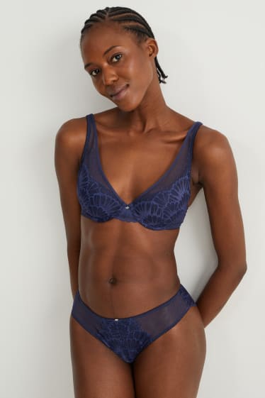 Femmes - Soutien-gorge avec armatures - DEMI - ampliforme - bleu foncé