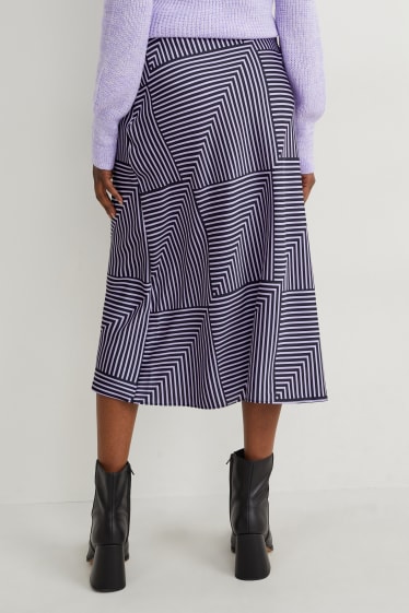 Women - Skirt - patterned - dark blue