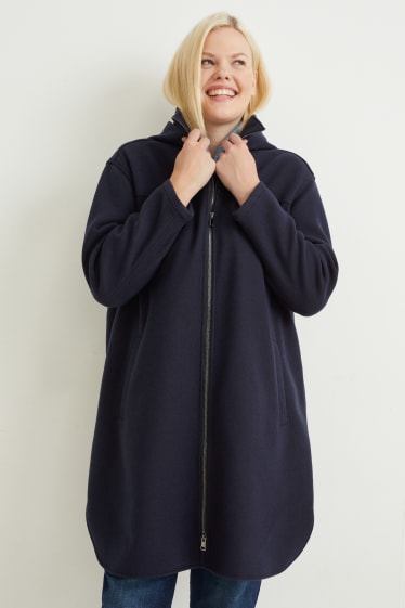 Women - Coat with hood - dark blue