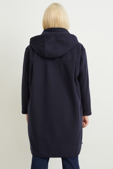 Women - Coat with hood - dark blue