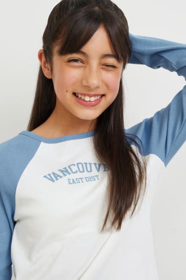Kinder Mädchen - Multipack 3er - Langarmshirt - dunkelblau