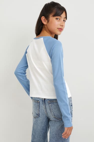 Kinder Mädchen - Multipack 3er - Langarmshirt - dunkelblau