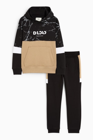 Kinder Buben - Set - Hoodie und Jogginghose - 2 teilig - schwarz