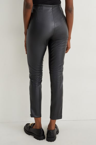 Dona - Leggings - pell sintètica - negre