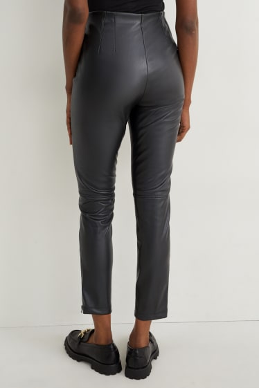 Dames - Legging - imitatieleer - zwart