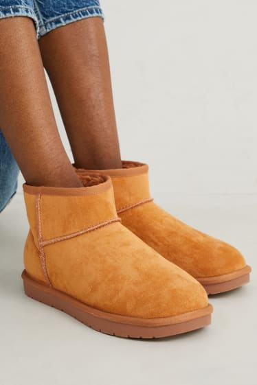 Women - Boots - faux suede - light brown