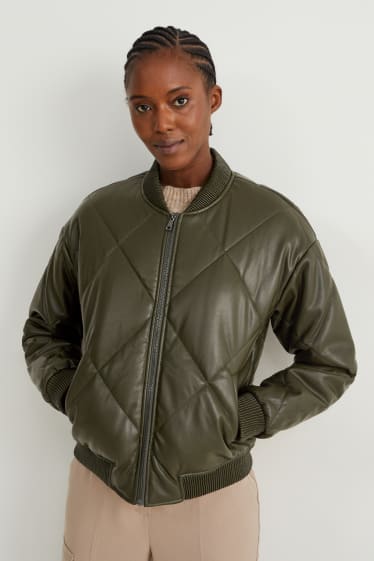 Femmes - Blouson - synthétique - vert foncé