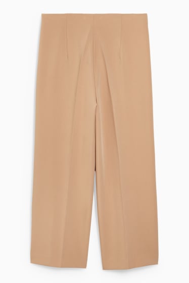 Mujer - Pantalón de tela - high waist - wide leg - marrón claro