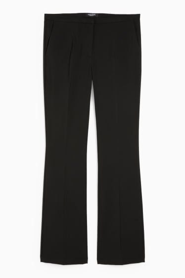 Femmes - Pantalon en toile - mid waist - bootcut fit - noir