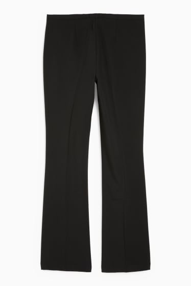 Femmes - Pantalon en toile - mid waist - bootcut fit - noir